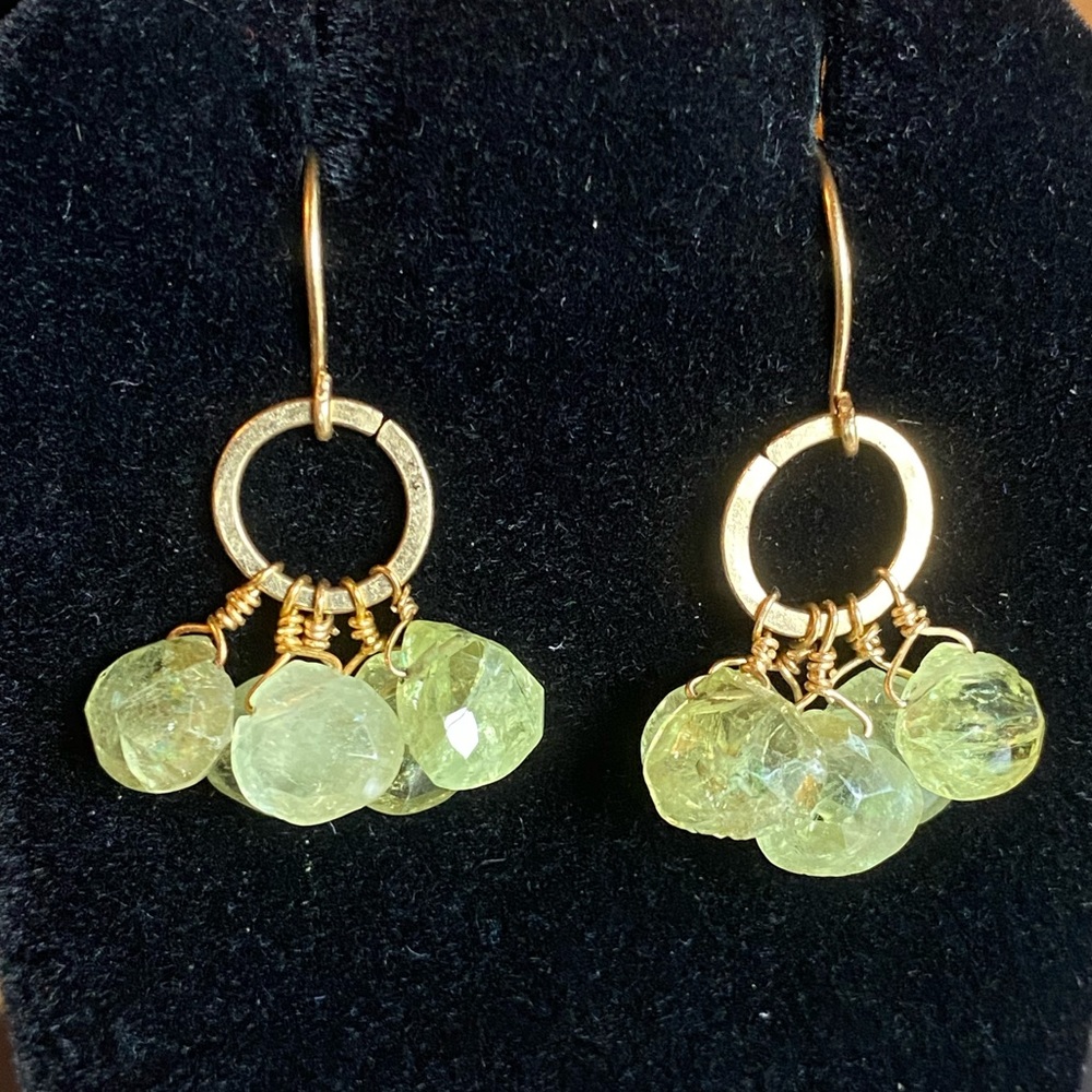 Artisanal Natural Peridot Drop Earrings